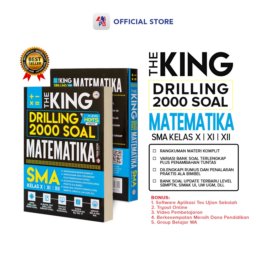 Buku Soal The King : Drilling 2000 Soal Biologi / Matematika / Kimia / Fisika / Biologi SMA Kelas X XI XII HOTS Update Free Bonus-1