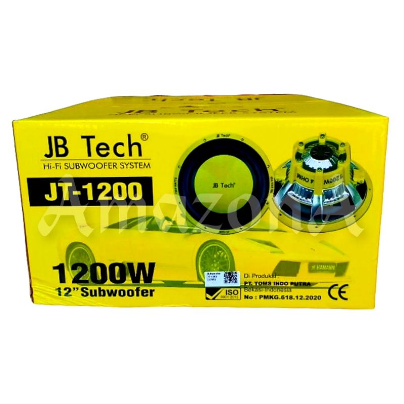 Subwoofer JB Tech JT-1200 12 Inch 1200 Watt Max Power Double Voice Coil