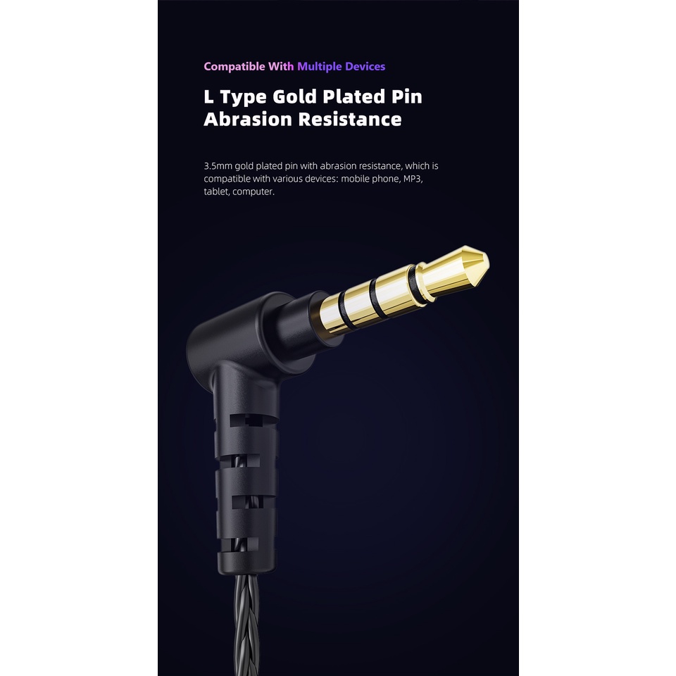 QKZ AK6 PRO In-ear Headphones HiFi Fever Subwoofer Earbuds Earphone with Microphone Removable Cable