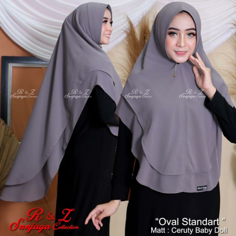 KHIMAR CERUTY 2 LAYER SABRINA JUMBO/HIJAB KHIMAR OVAL STANDAR/KERUDUNG KHIMAR INSTAN 2 LAYER SYARI
