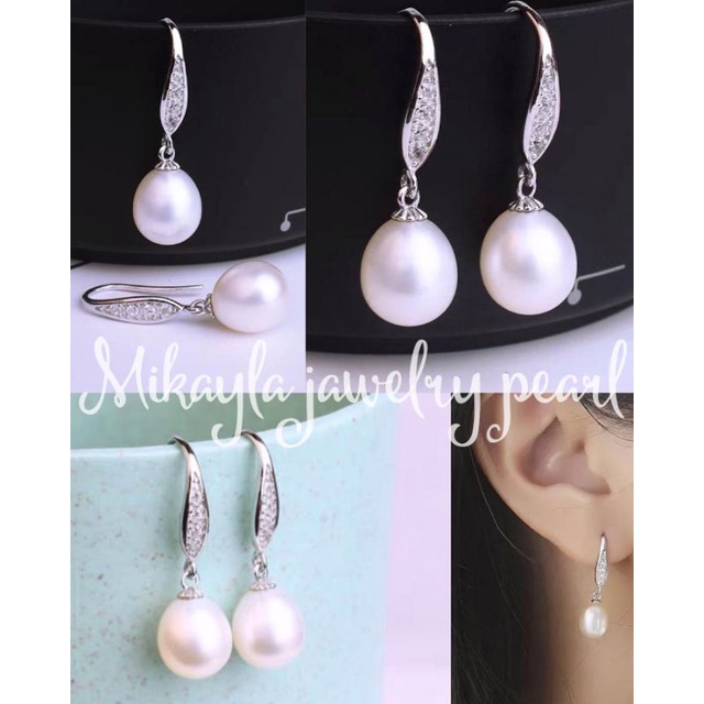 Anting silver 925|Anting perak mutiara lombok|Mutiara asli|Anting mutiara tawar|Bersertifikat|kado