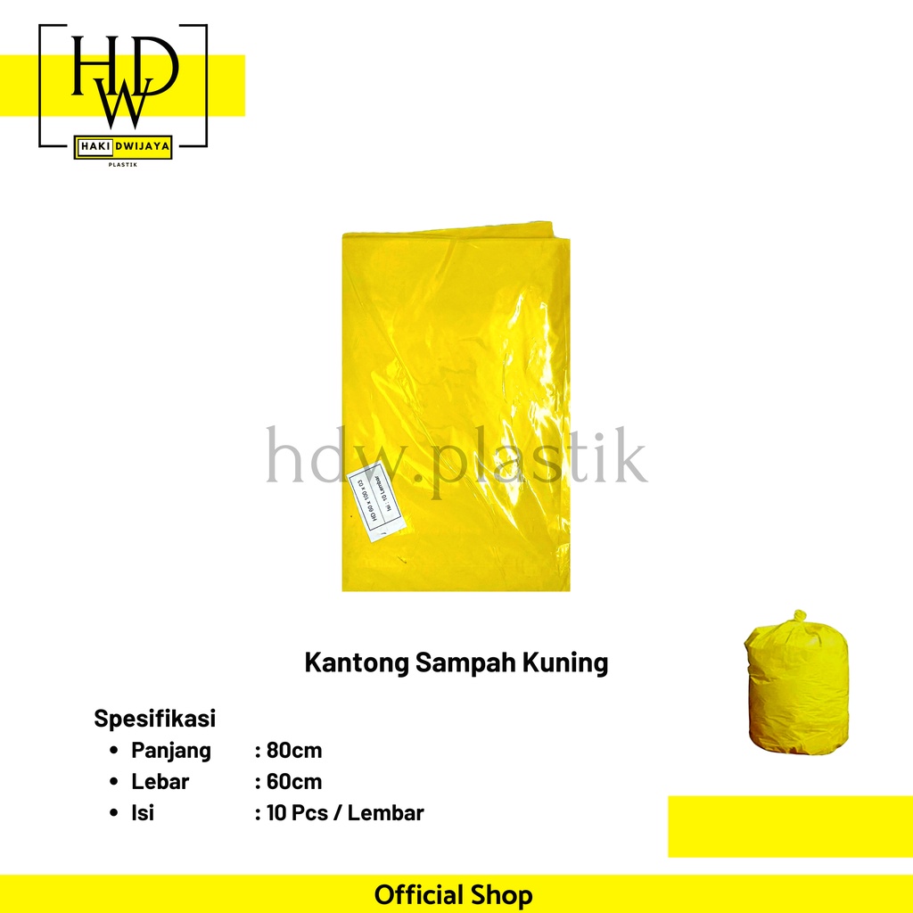 [Isi 10Pcs] Plastik Sampah / Trash Bag 80x100cm Kuning High Quality