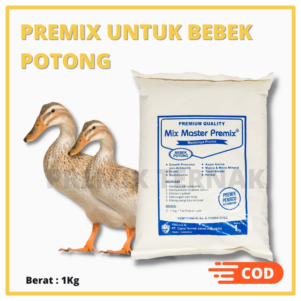 MIX MASTER PREMIX BEBEK POTONG 1kg - Premix Suplemen Pakan Pemacu Pertumbuhan Bebek Potong