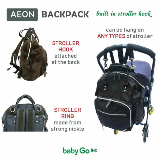 BABYGO INC AEON DIAPER BAG BACKPACK TAS BAYI BABYGOINC BABY GO