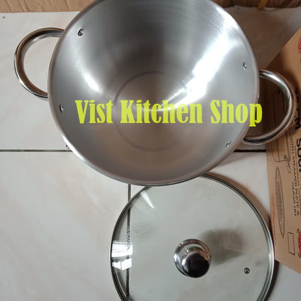 Supra soup pot panci sop + Glass lid 28cm / Supra soup pot panci sop + Stainless lid 28cm