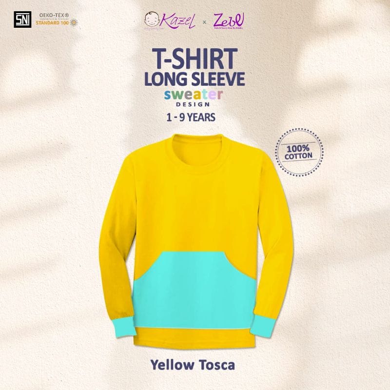 Kazel Tshirt Sweater Design Warna Random Per 2 Pcs - KZL-TSD