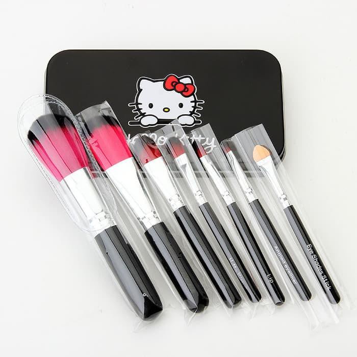 BRUSHSET MAKE UP BRUSH KUAS TABUNG Kaleng HELLO KITTY 7in1 Makeup