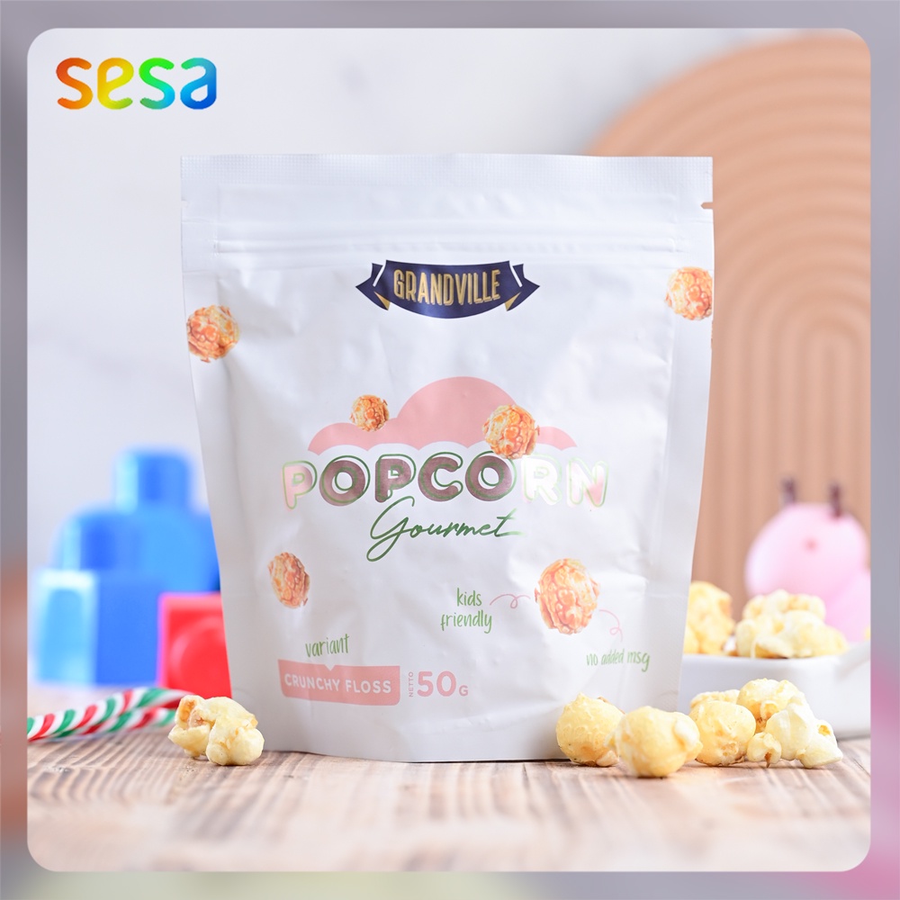 

GRANDVILLE Popcorn Gourmet Crunchy Floss Milk 50gr - Snack Cemilan Makanan Anak