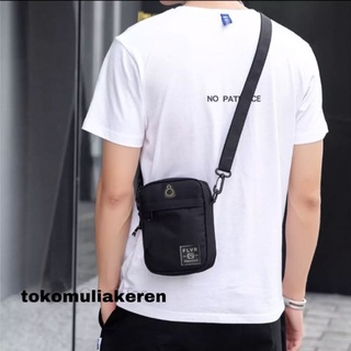 Jual Tas Selempang Pria Kasual Polos Hitam Slempang Cowok Keren