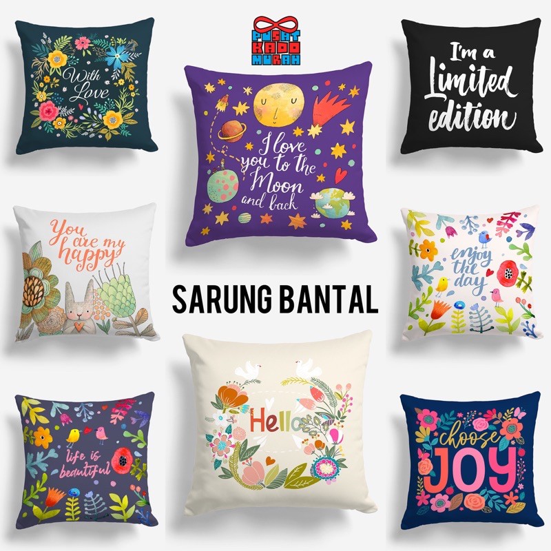 COVER SARUNG Bantal Sofa Print Motif Best Quotes Quote Tulisan Inspiratif 40x40 cm - Pusat Kado Murah