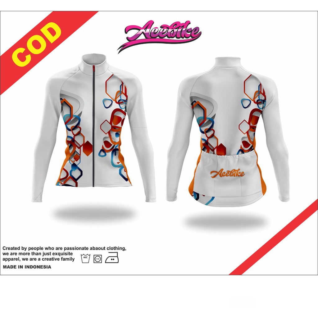 baju sepeda wanita terbaru muslimah lengan panjang roadbike mtb