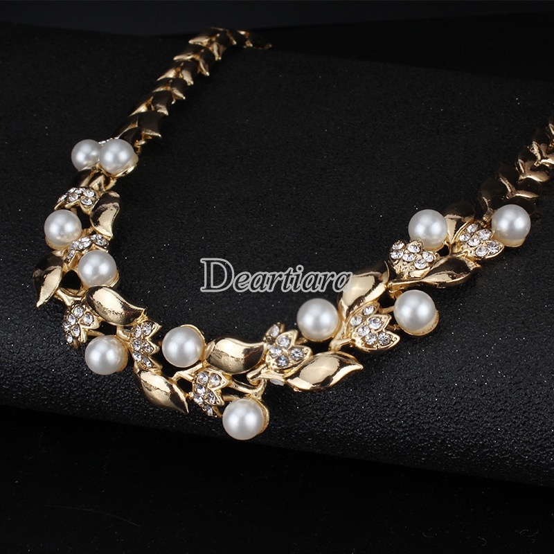 Fashion Luxury Pearl Necklace Earring Set Bridal Wedding Set