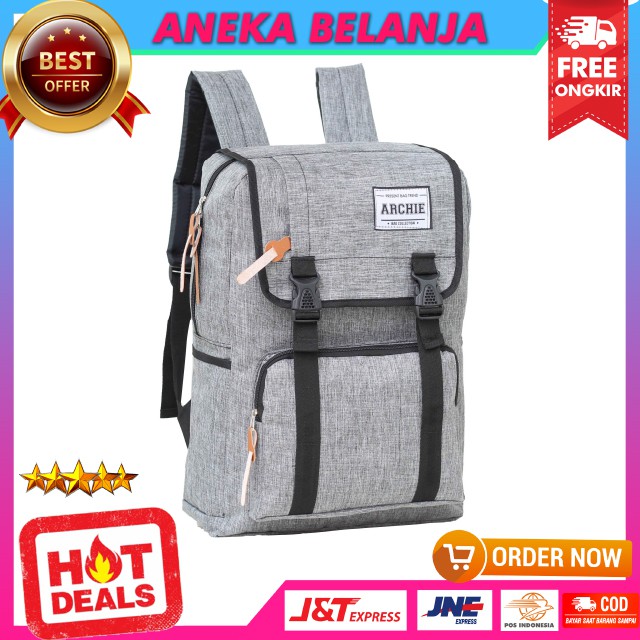 Ransel Cowok Cewek Archie Tancepan Abu Tas Ransel Multifungsi Harga Ekonomis Berkualitas Cocok Untuk Hangout