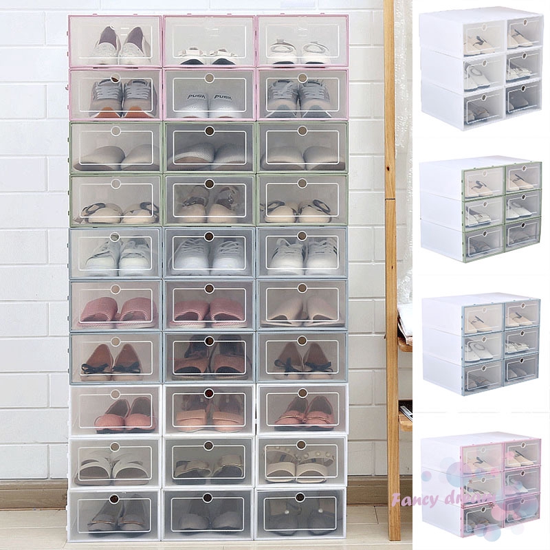 Cod Transparent Plastic Shoe Box Flip Design Shoe Storage Artifact Home Storage Tool Shopee Indonesia