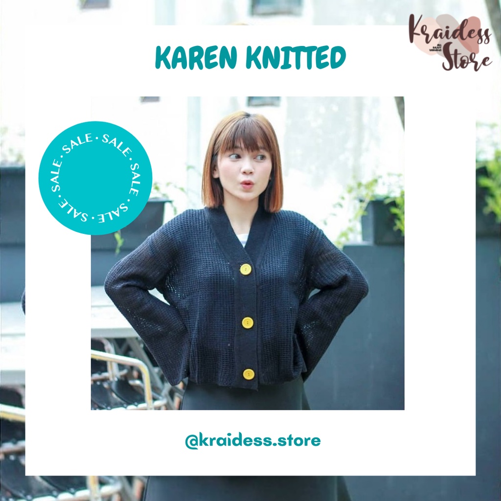 KRS - Karen Knitted Outer / Cardigan Crop / Cardigan Big Button-0