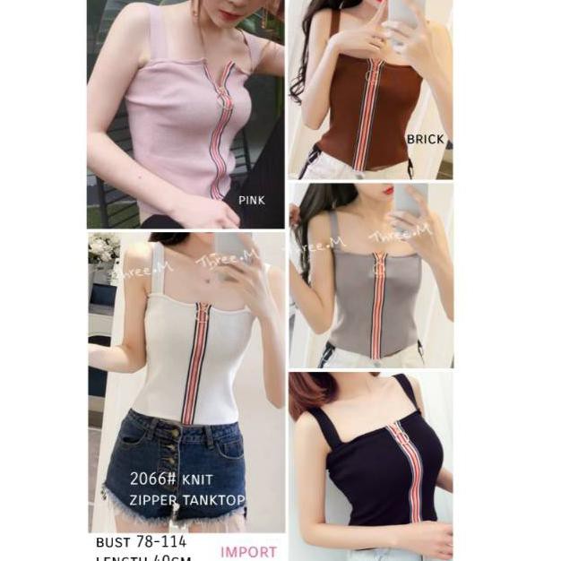 AFI - AL - 2066# Knit Zipper Crop Polos