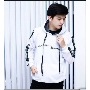 (Bisa COD) SWEATER PRIA/WANITA DEAS OFF WHITE SWEATER HOODIE BAHAN FLEECE | HOODIE TERLARIS-2