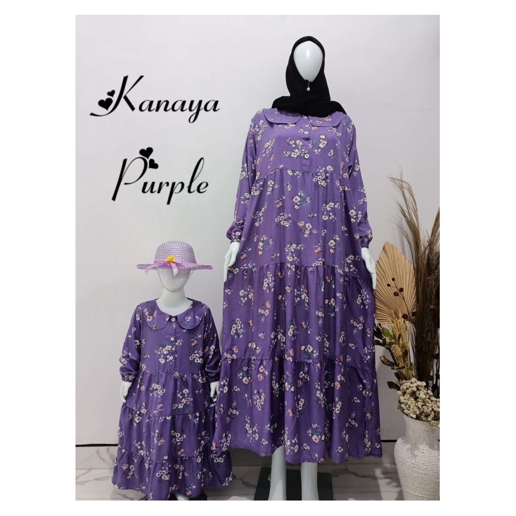 Gamis ibu dan anak usia 1-10 bahan rayon (kanaya 2)