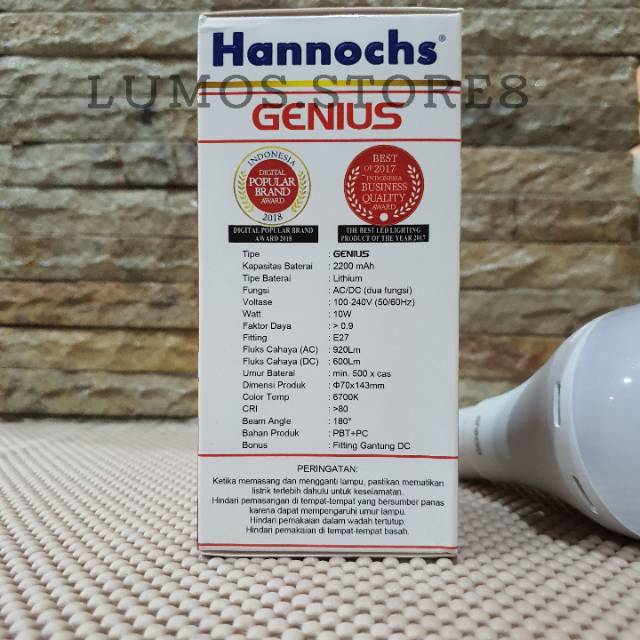 Lampu LED AC/DC Hannochs 10 Watt GENIUS