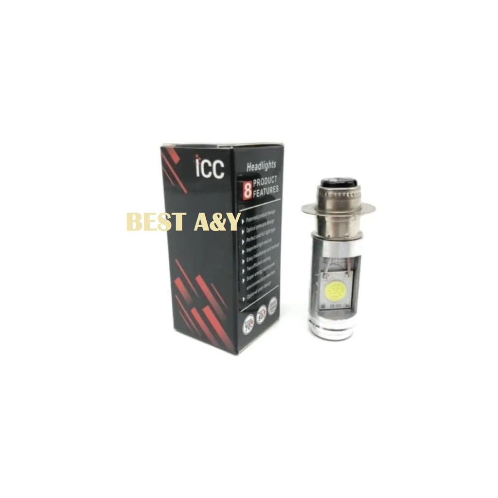 ICC Bohlam H6 COB 2 Mata Sisi AC DC LED Lampu Utama Headlamp Motor