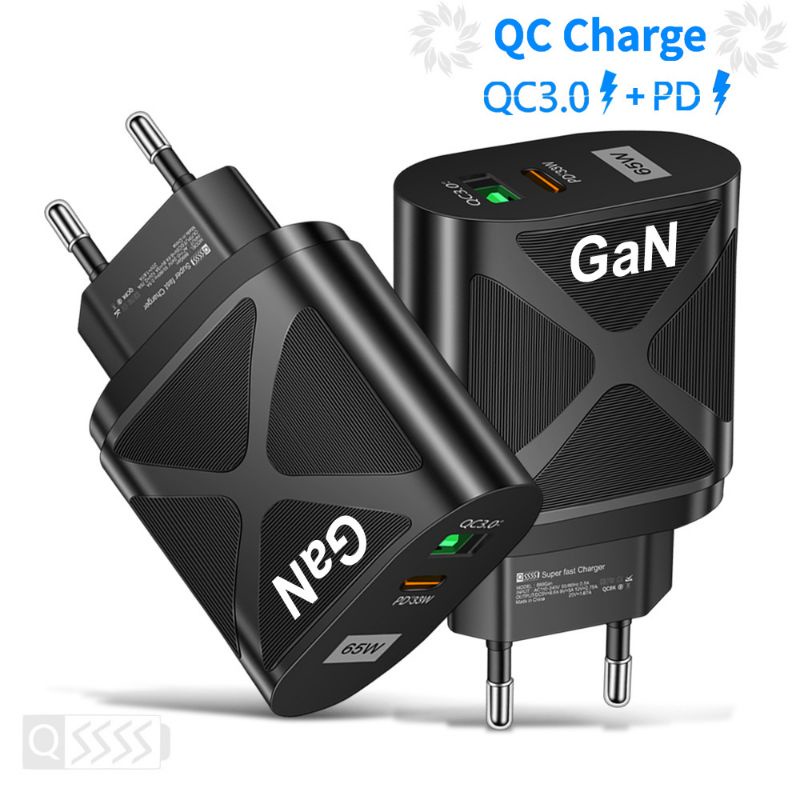 Charger Fast Charging PD Quick Charge 3 65Watt Total GaN Teknologi Cool Charge