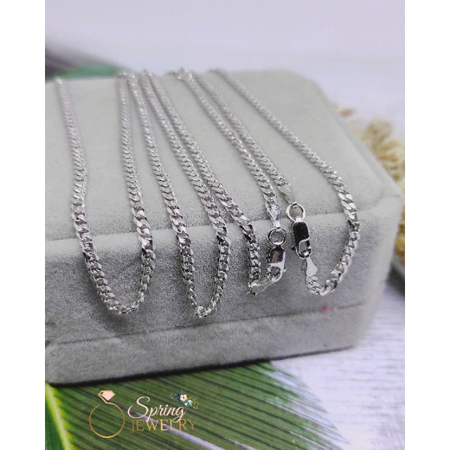 Kalung Perak Pria Laki Laki Sisik Naga Polos Silver 925 Lapis Emas Putih