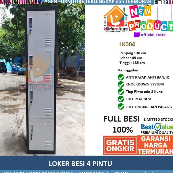 

BOLEH DROPSHIP Lemari Loker Locker Cabinet 4 Pintu Full Besi TL 001