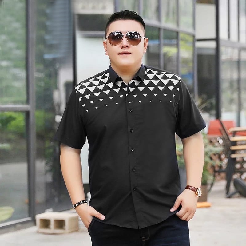 KEMEJA JUMBO PRIA COWOK LENGAN PENDEK ROY HEM BIGSIZE PREMIUM KEKINIAN