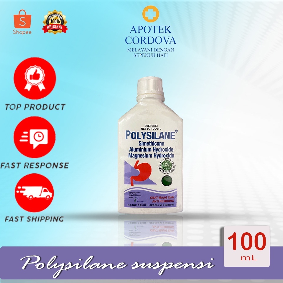 Polysilane Syrup 100 ml dan 180 ml / Obat pereda asam lambung / Obat Lambung Manjur / Gastritis / Po