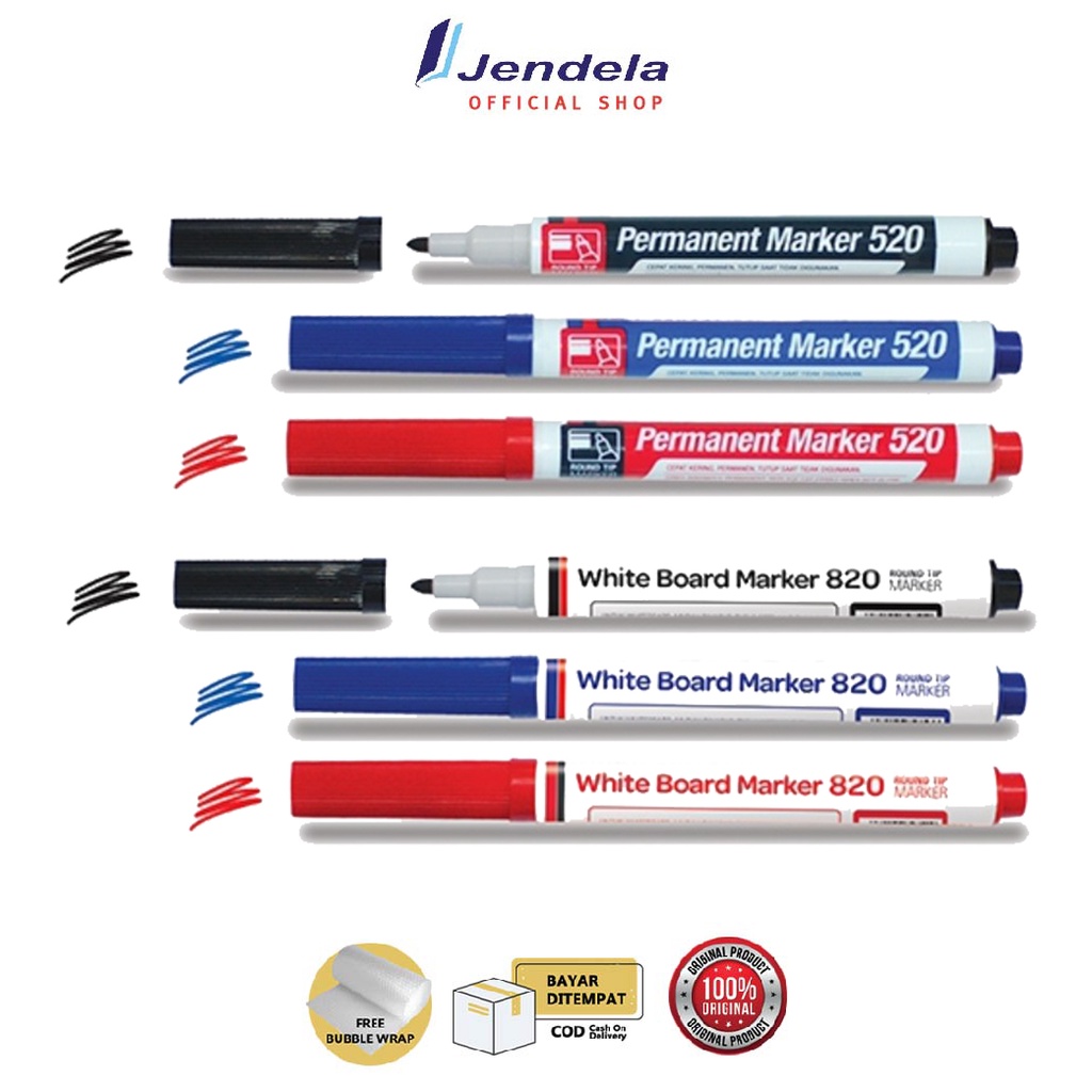 Jual Spidol Snowman Permanent Marker G 520 Dan White Board Marker BG