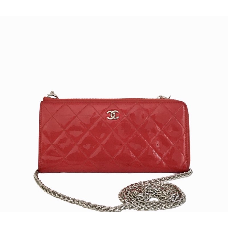 preloved AUTHENTIC chanel wallet woc red merah