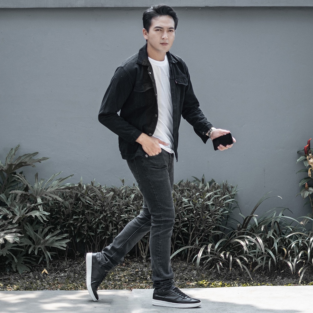 ADAPTIVE BLACK |ManNeedMe x Reyl| Sepatu Sneakers Pria Casual Shoes Sol Dijahit ORIGINAL