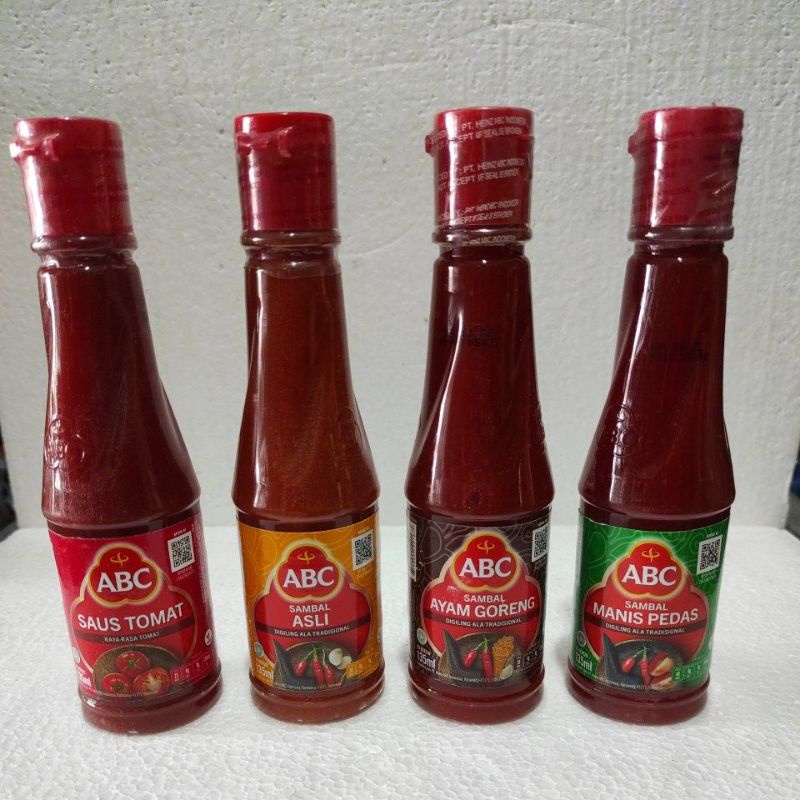 

ABC Saos tomat / Sambal Asli / Sambal Ayam Goreng/ Sambal Manis Pedas/ Sambal Extra pedas 135 ml