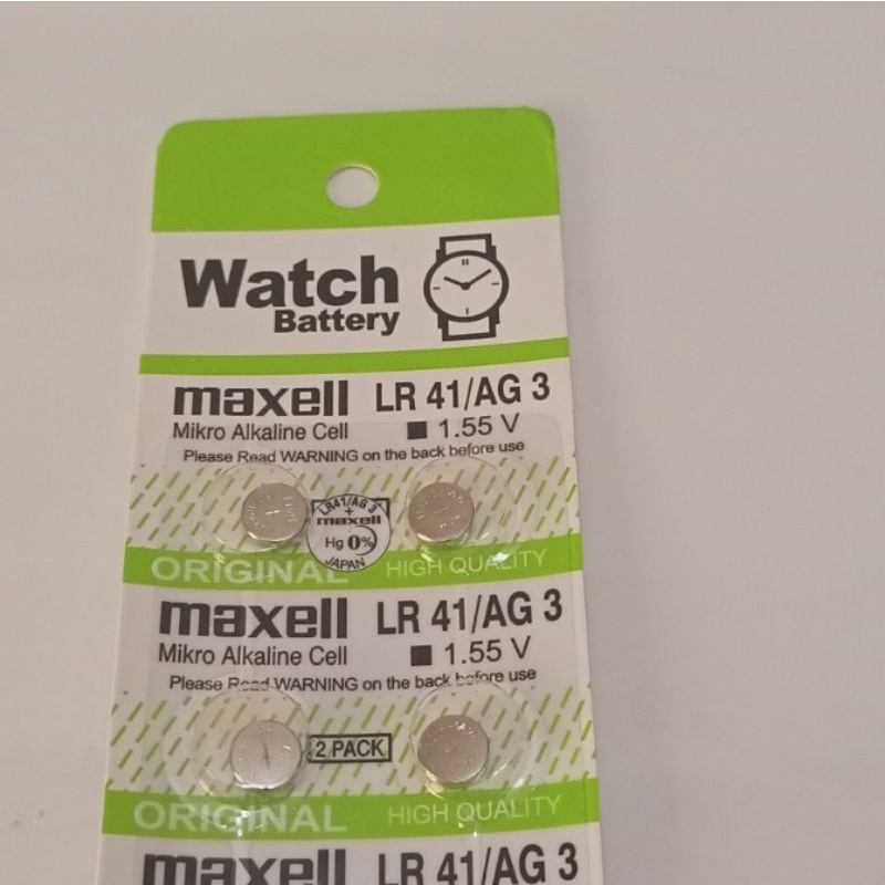 WATCH BATTERY / BATERAI/BATRE JAM TANGAN KANCING MAXELL TYPE LR 41/AG3