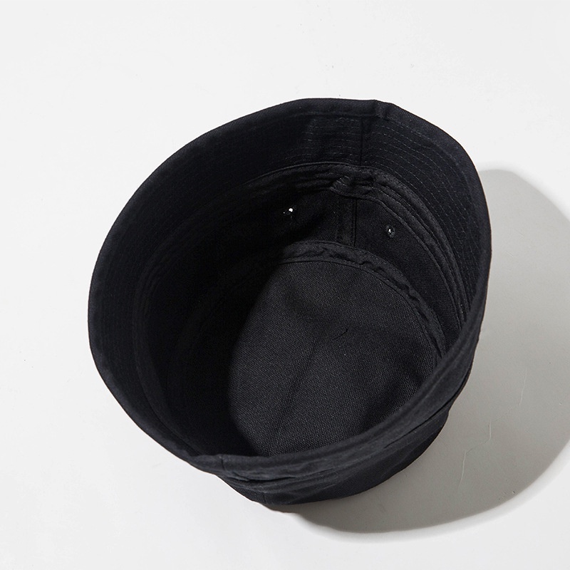 Topi Bucket Bahan Katun Linen Warna Solid Gaya Korea Untuk Unisex