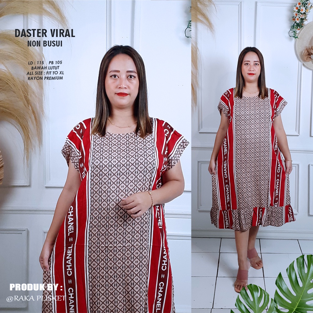 DASTER RUFFLE | DASTER VIRAL MOTIF | DASTER KEKINIAN | DASTER RAYON MURAH BAWAH LUTUT NON BUSUI-MOTIF 33