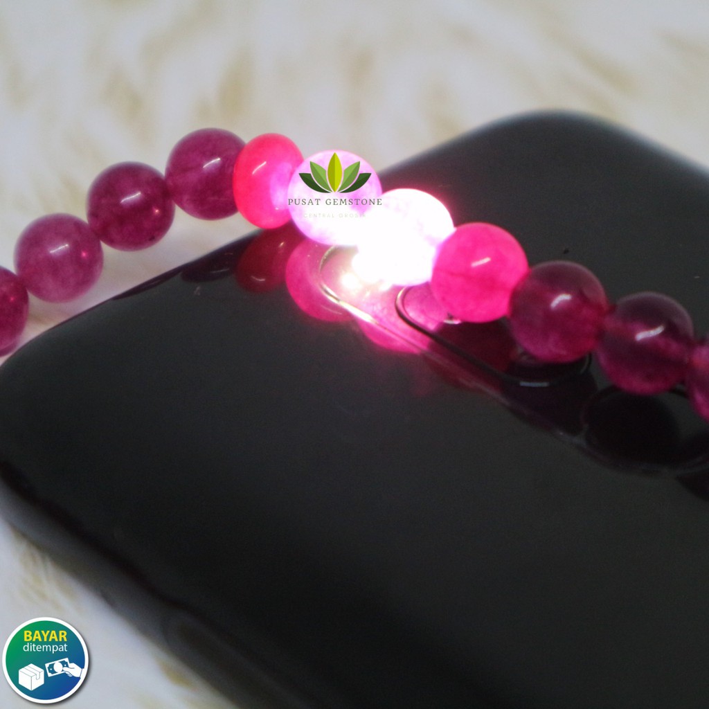 Tasbih Batu 99 Butir Giok Pink 8 mm