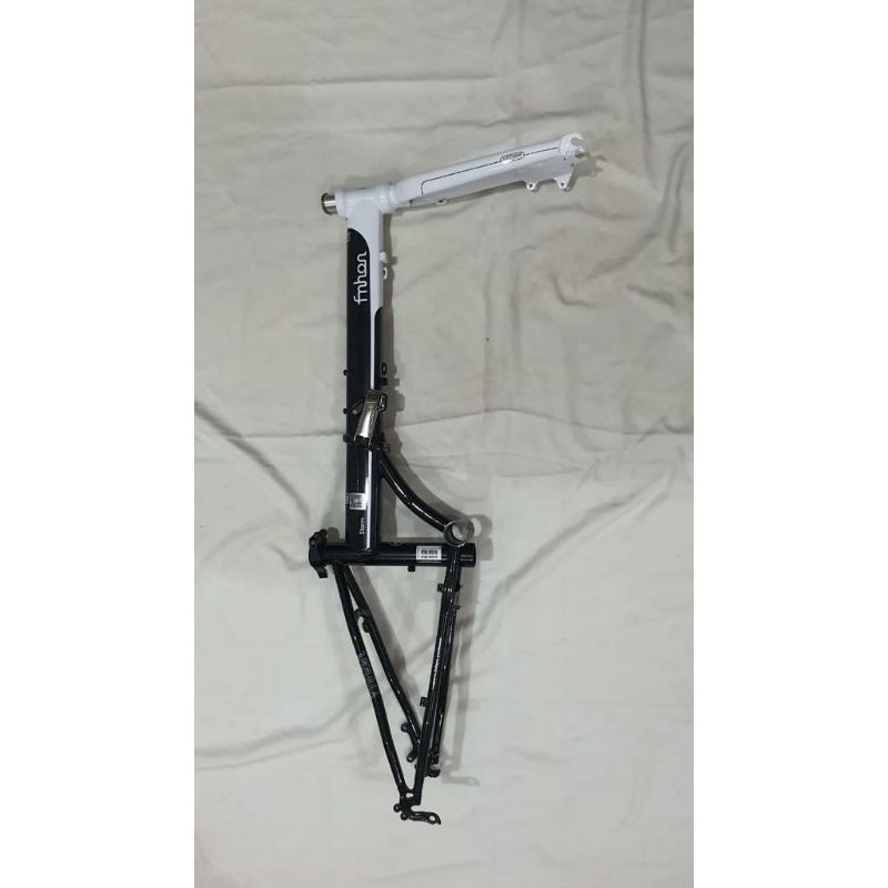 Frame set &amp; handlepost hp FNHON Hitam putih metalic blackwhite Discbrake db Storm Chromoly 20 22 inc