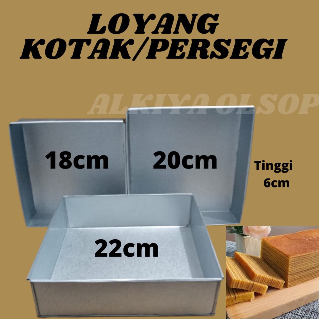 Loyang kotak/persegi loyang lapis loyang bolu di jual satuan dan set