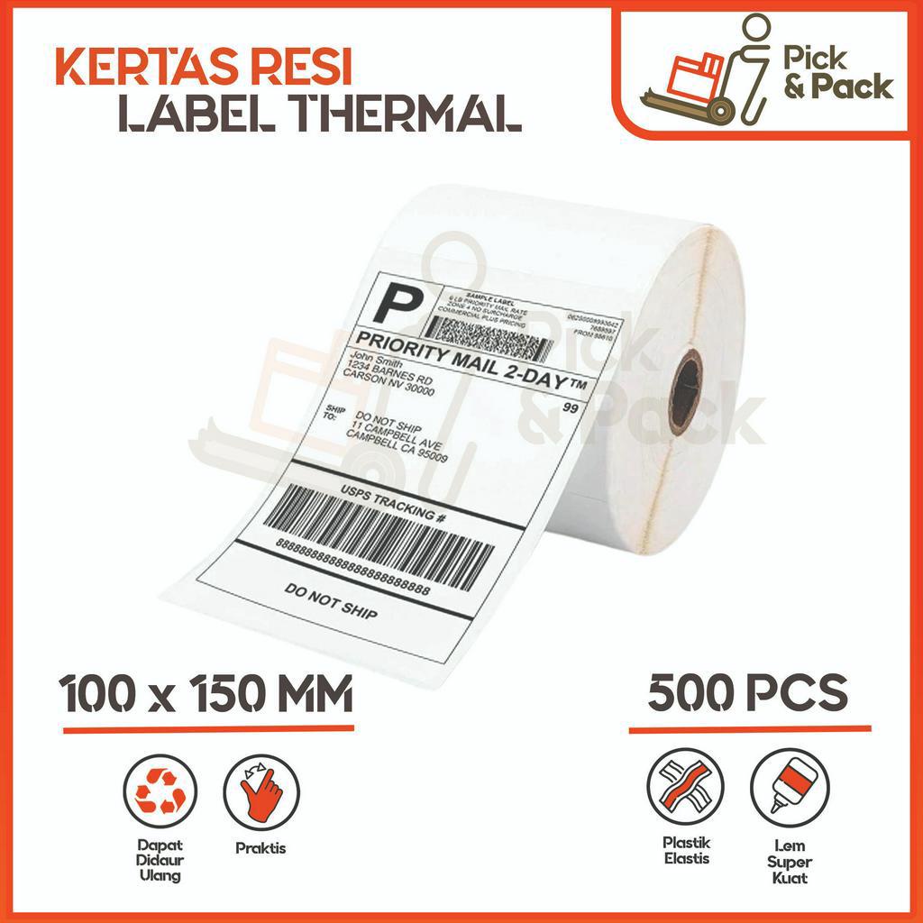 

Resi Thermal 100x150 isi 500 pcs / Label Stiker Thermal 100x150 mm 10x15cm 500pcs / LABEL Sticker resi THERMAL 100 X 150 BARCODE 100X150 UKURAN A6