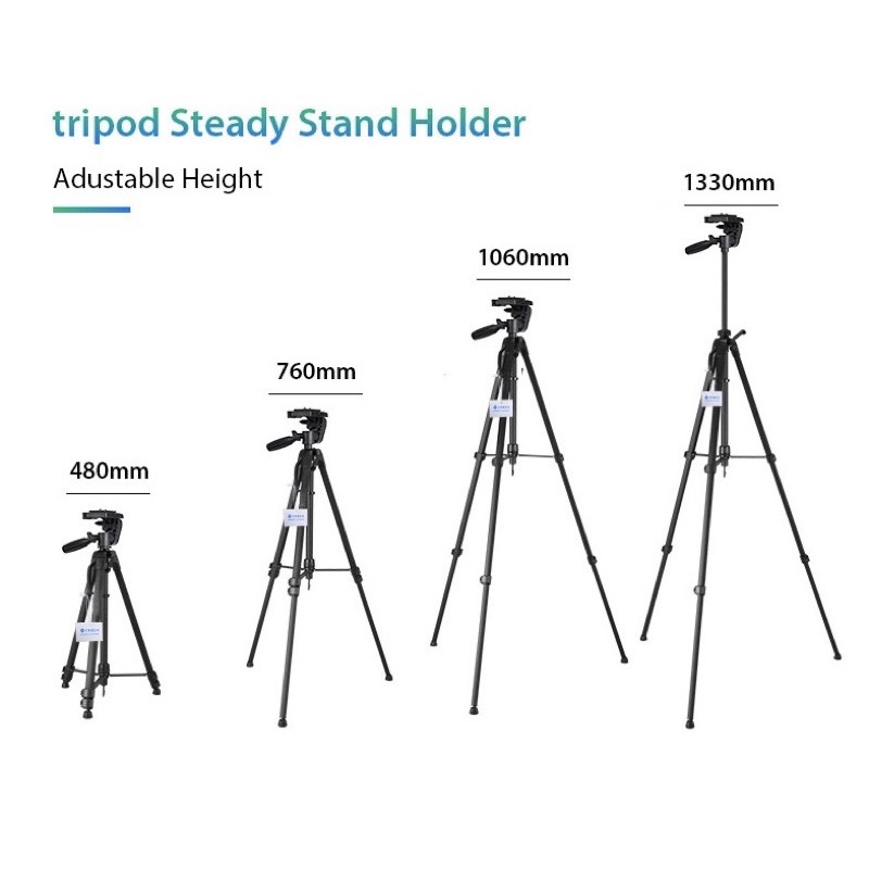 TRIPOD 3366 RINGLIGHT KAMERA HP LIVE STREAMING 1.5METER