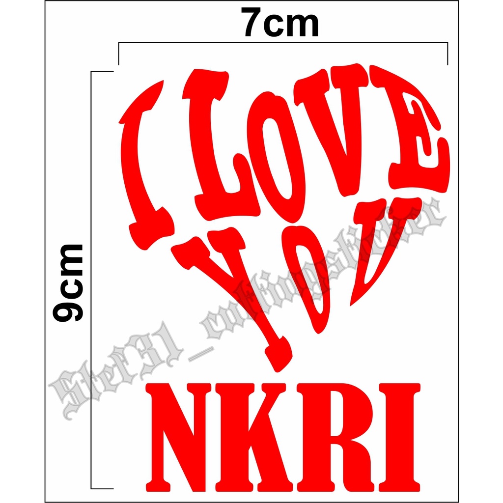 

Stiker cutting love NKRI, sticker love NKRI