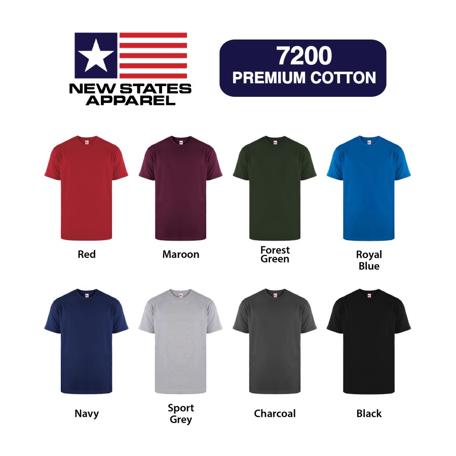 Kaos Polos Combed 24s - NSA Premium Cotton 7200 - 3XL XXXL - GROSIR
