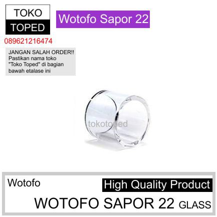 koleksi tabung bahan kaca Wotofox SAPOR RTA 22 warna glass bening