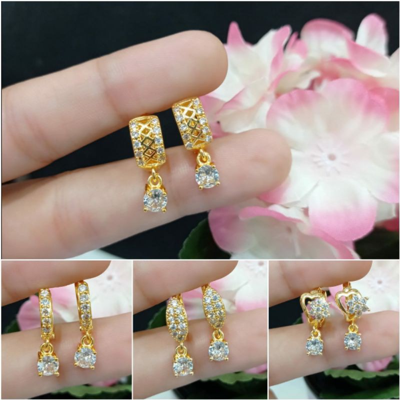 Fourfashion Anting Jepit Motif Permata Kekinian YT095