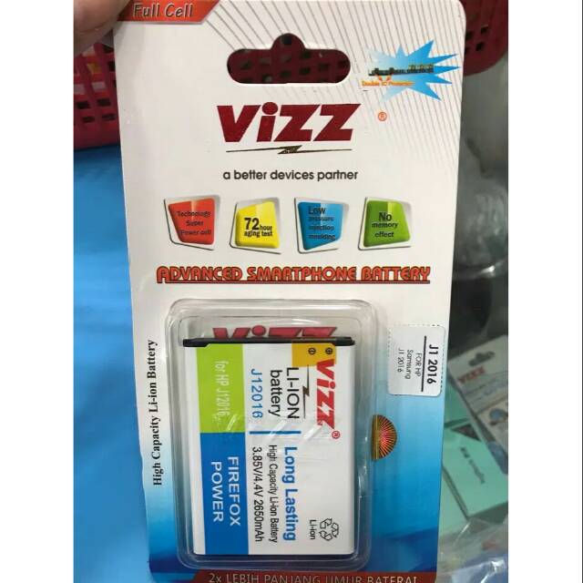 Battery Vizz Samsung Galaxy J1 2016 J120 J120F Duos Baterai Batere Batre Double Power Ori Original
