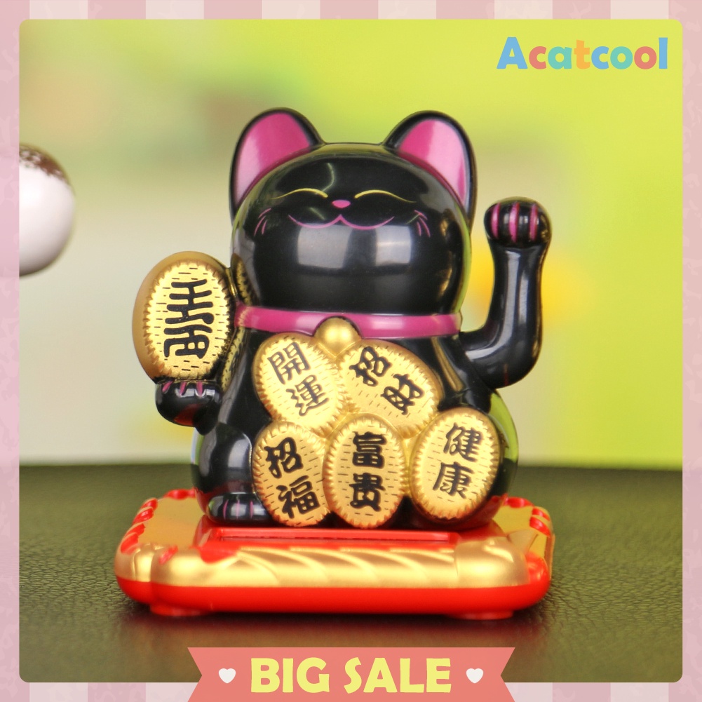 Chinese Lucky Cat Wealth Waving Shaking Hand Fortune Welcome Cat Home Craft