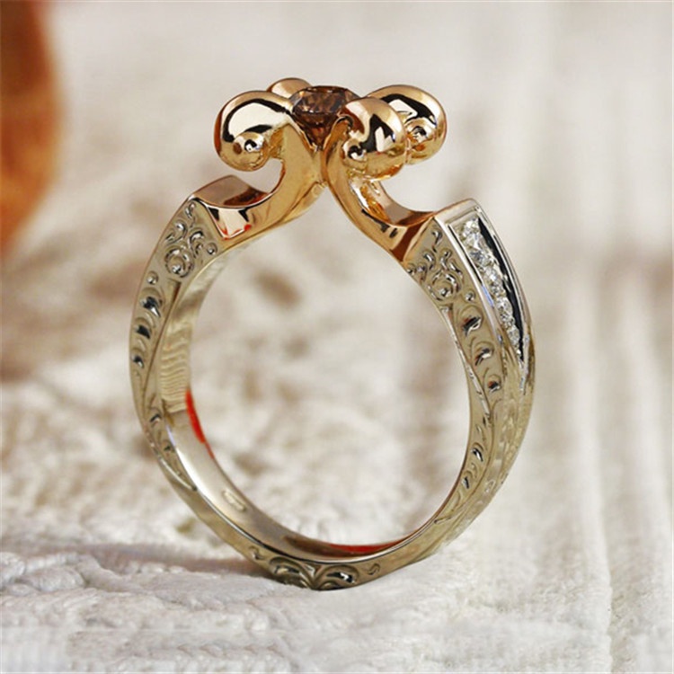 Cincin Bahan Sterling Silver 925 Warna Rose Gold Untuk Wanita Ccc8