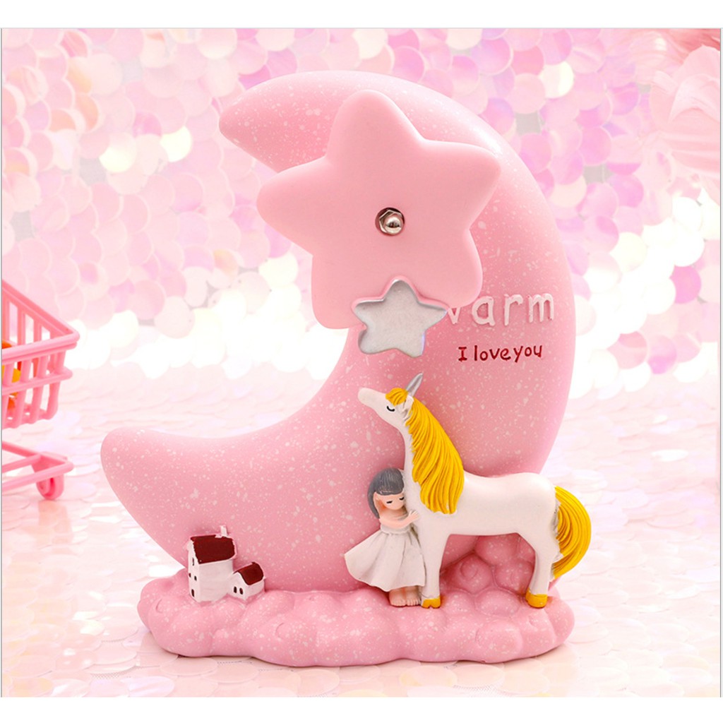 Unicorn Moon Girl Music Ornament / Pajangan Hiasan Meja Musik Kado