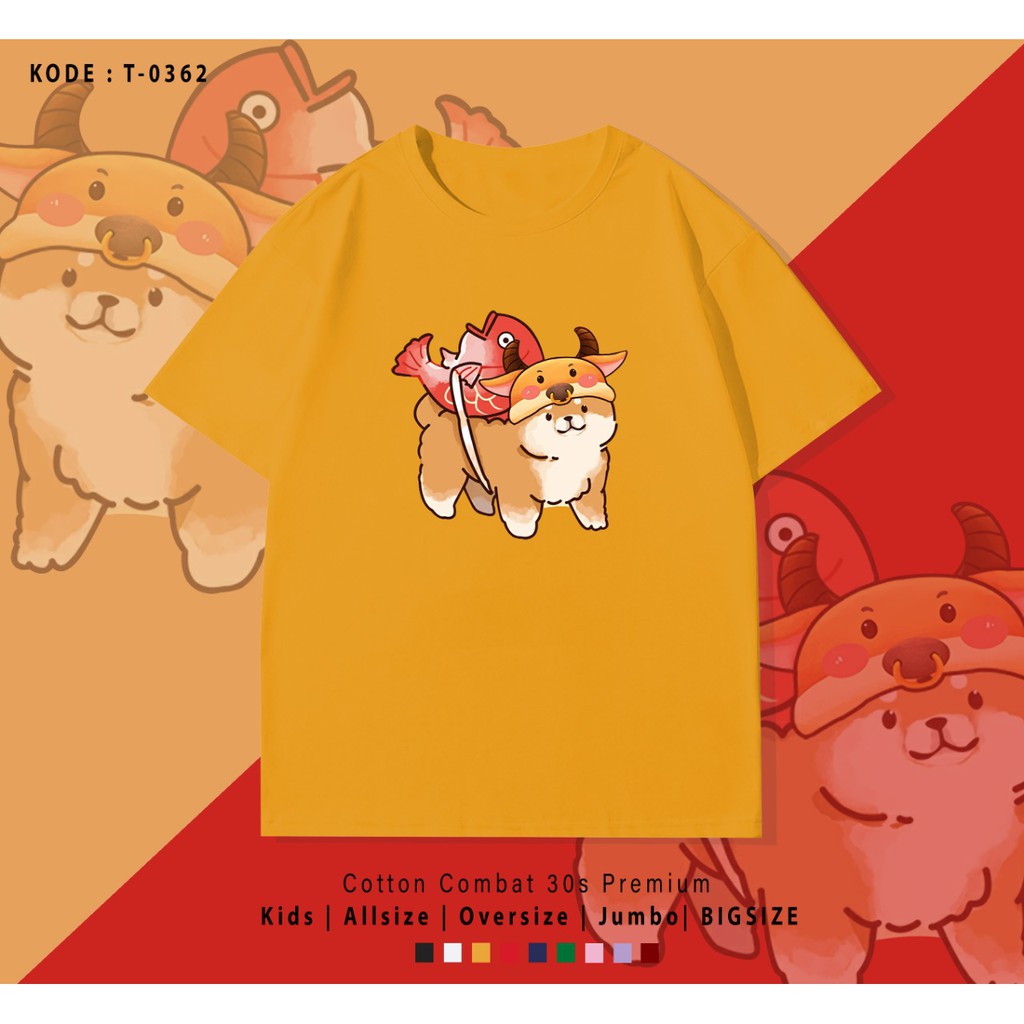 FREE CUSTOM NAMA - CHINESE NEW YEAR DOGFISH / IMLEK / BAHAN PREMIUM 30S T-SHIRT / KAOS / TUMBLR TEE